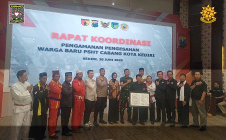 Polres Kediri Kota Gelar Rakor Antar Perguruan Silat, Jelang Pengesahan Warga Baru PSHT Cabang Kediri