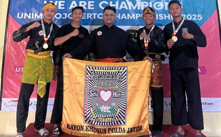 Dua Pesilat SH Terate dari Brimob Jatim  Raih Medali di Unim Mojokerto Champions 2025