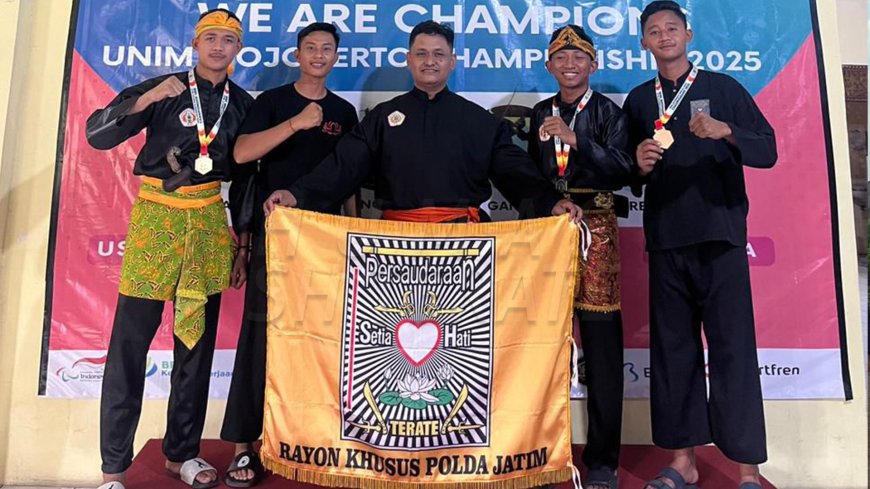 Dua Pesilat SH Terate dari Brimob Jatim  Raih Medali di Unim Mojokerto Champions 2025