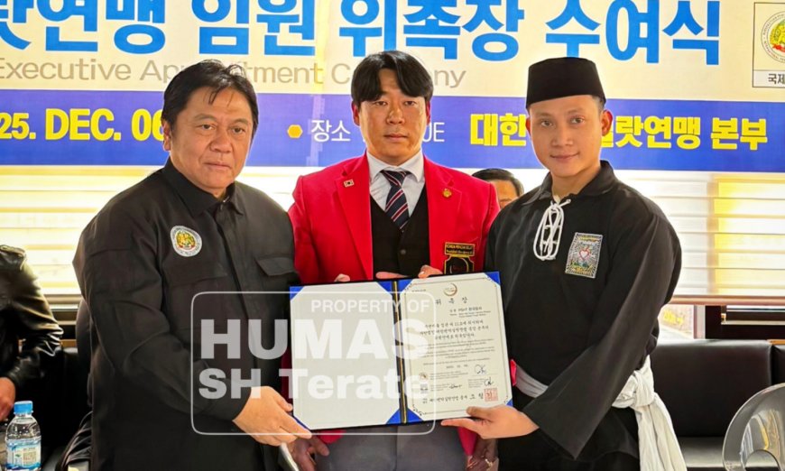 PSHT Korea Selatan Resmi Diakui Federasi, Febri Andriyan Terima Penyerahan Sertifikat di Gongju