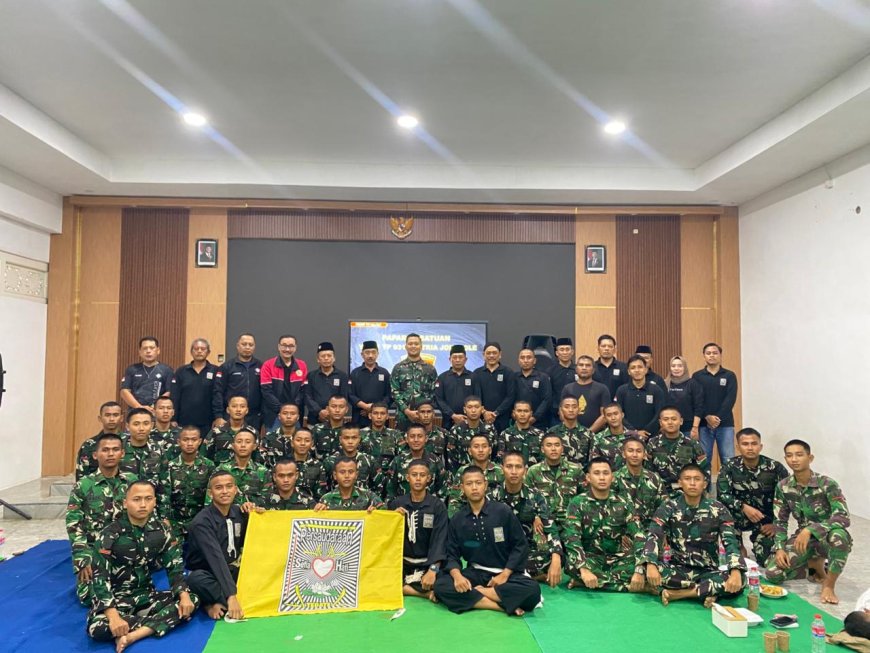 PSHT Cabang Sumenep Pusat Madiun Silaturahmi ke Yon TP 931/KJ, Perkuat Sinergi TNI-Polri