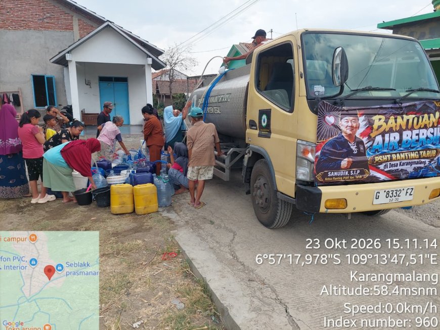 PSHT Ranting Tarub Bergerak Cepat, Salurkan Bantuan Air Bersih ke Warga Tegal